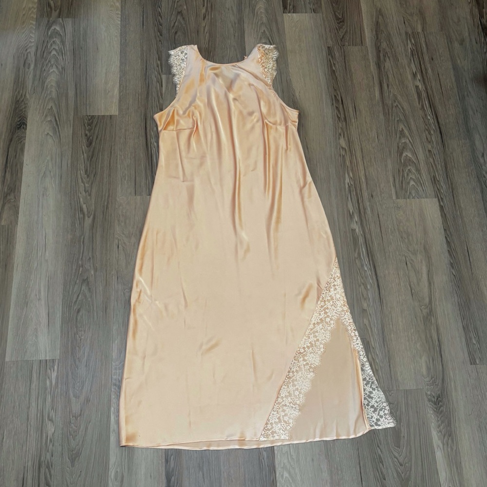 Peach lace slip nightgown